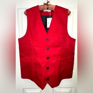 XOYOG Men's Red Tuxedo Vest Size Large NWT